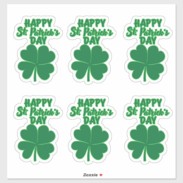 Happy St. Patrick's Day Clover Leaf  (Sheet)