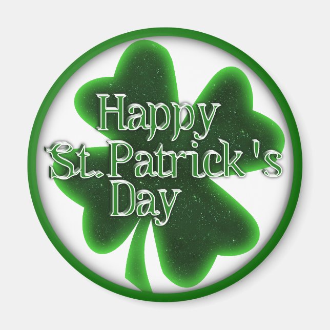 Happy St. Patrick's Day Clover Magnet (Front)