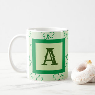 Happy St Patrick's day clover shamrock monogram Coffee Mug