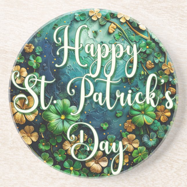 Happy St Patrick's Day Coaster (Front)