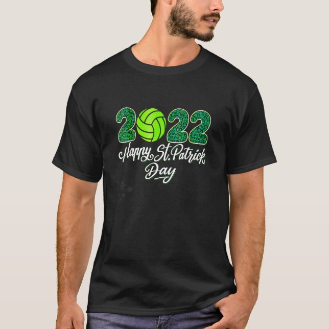 Happy St Patrick's Day Cool Volleyball Saint Patri T-Shirt (Front)