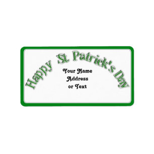 Happy St. Patricks Day Curved Text Image Label