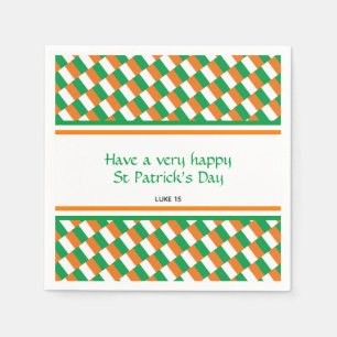 Happy St Patricks Day Custom Patriotic Irish Flag Napkin