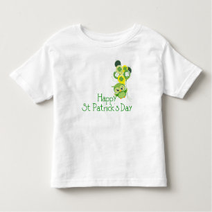 Happy St. Patrick's Day Cute Green Owl Balloons Toddler T-Shirt