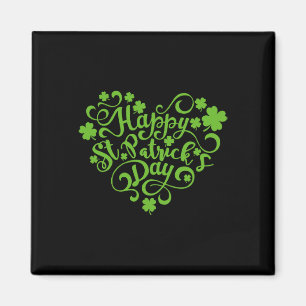 Happy St Patricks Day Cute Heart Shamrock St Patri Magnet