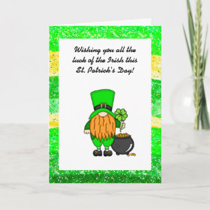 Happy St Patrick's Day   Cute Leprechaun Card