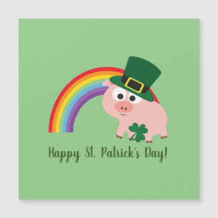 Happy St. Patrick's Day Cute Leprechaun Pig Card