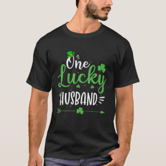 Happy St Patricks Day Cute One Lucky Husband Gift T-Shirt