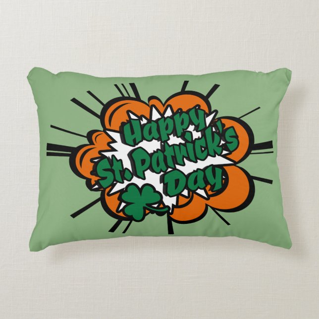 Happy St. Patrick's Day Decorative Cushion (Front)