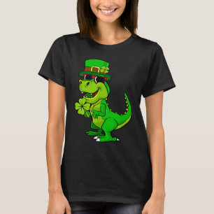 Happy St Patrick's Day Dinosaur Rex Lucky Shamrock T-Shirt