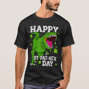 Happy St Patricks Day Dinosaur T-rex Boys Toddler  T-Shirt
