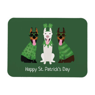 Happy St Patricks Day Dobermann Dogs Magnet