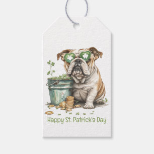 Happy St. Patrick's Day English Bulldog Gift Tags