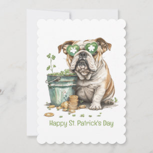 Happy St. Patrick's Day English Bulldog Holiday Card