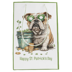 Happy St. Patrick's Day English Bulldog Medium Gift Bag