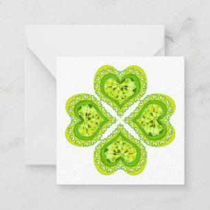 Happy St Patricks Day Fabric font 4 Heart Diamonds Card