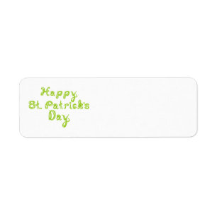 Happy St. Patrick's Day Fabric Font Letters Return Address Label