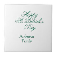 Happy St. Patrick's day family name green sminimal