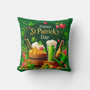 Happy St. Patrick's Day Festive Celebration Cushion