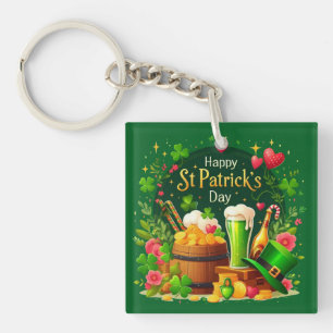 Happy St. Patrick's Day Festive Celebration Key Ring