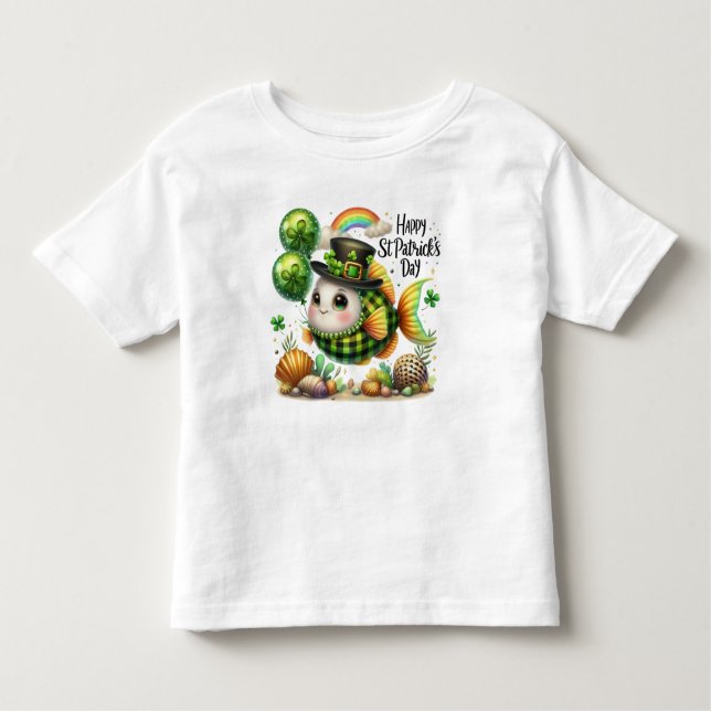 Happy St. Patrick's Day Fish Toddler T-Shirt (Front)