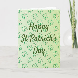 Happy St Patrick's day four clover green shamrock Holiday Card