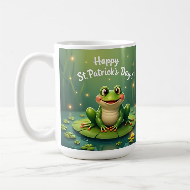 Happy St. Patrick's Day Frog Mug (Left)
