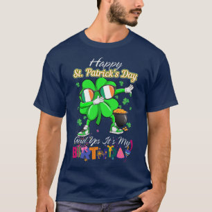 Happy St Patricks Day Funny Dabbing Shamrock for M T-Shirt