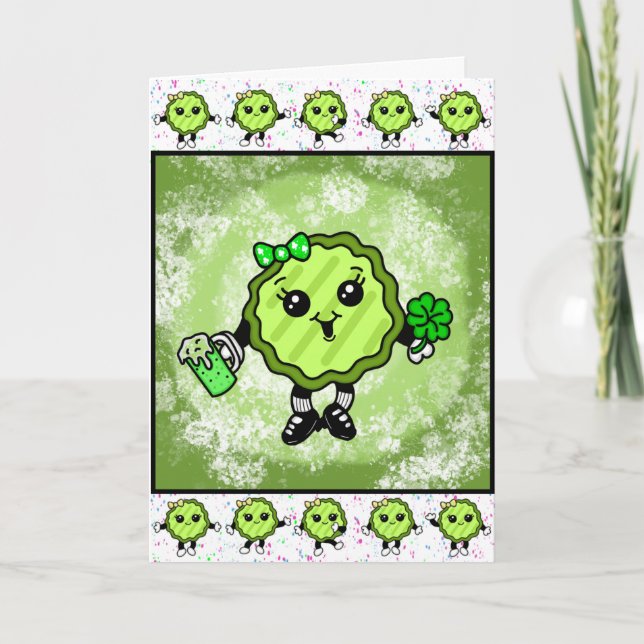Happy St Patrick's Day | Funny Holiday Pickle    Card (Front)