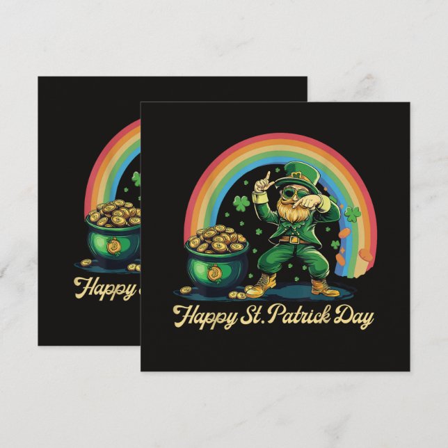 Happy St Patricks Day Funny Leprechaun (Front/Back)