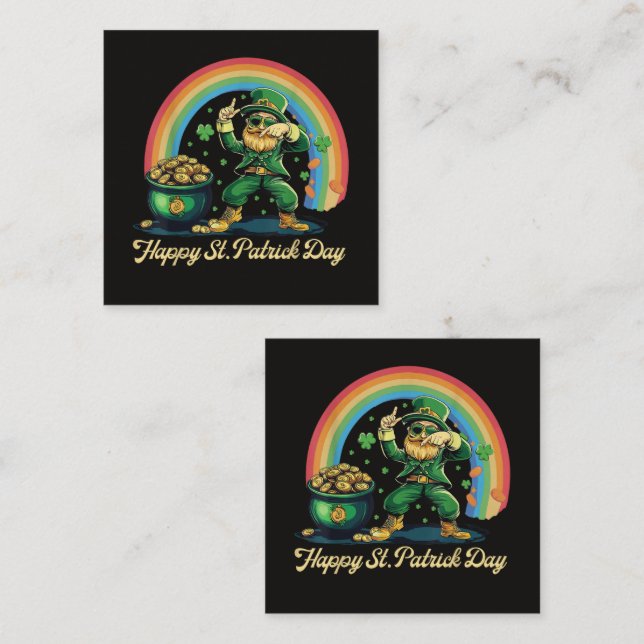 Happy St Patricks Day Funny Leprechaun Card (Front/Back)