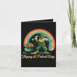Happy St Patricks Day Funny Leprechaun Holiday Card