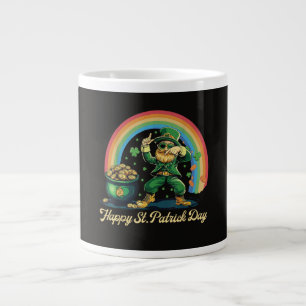 Happy St Patricks Day Funny Leprechaun Large Coffee Mug