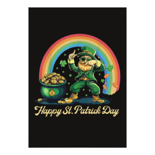 Happy St Patricks Day Funny Leprechaun Photo Print