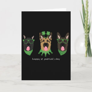 Happy St Patricks Day German Shepherd Dogs Cute Do Card