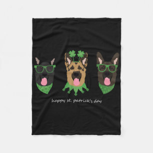 Happy St Patricks Day German Shepherd Dogs Cute Do Fleece Blanket