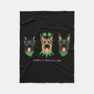 Happy St Patricks Day German Shepherd Dogs Cute Do Fleece Blanket