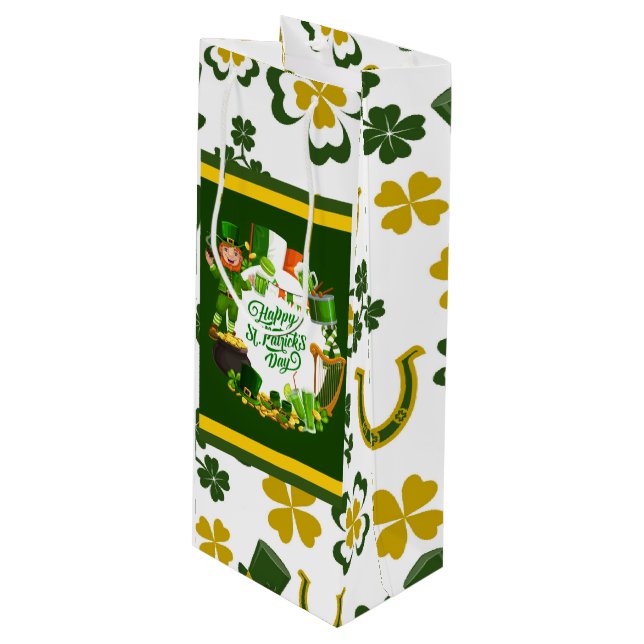 Happy St. Patrick's Day Gift Bag (Front Angled)