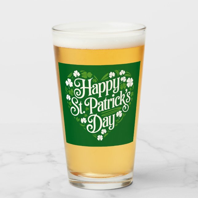 Happy St Patrick's Day  Glass (Front Filled)