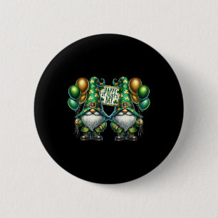 Happy St Patricks Day Gnome For Women And Men St P 6 Cm Round Badge