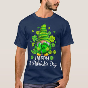 Happy St Patrick's Day Gnome Tie Dye Shamrock T-Shirt
