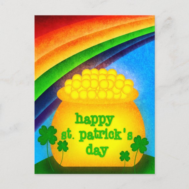 Happy St. Patrick's Day - Gold Postcard (Front)