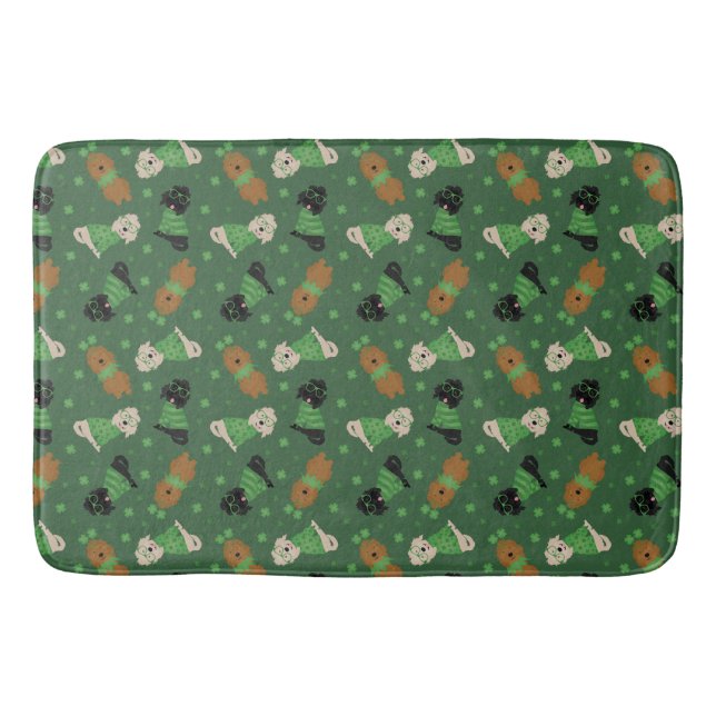 Happy St Patricks Day Goldendoodle Dogs Bath Mat (Front)