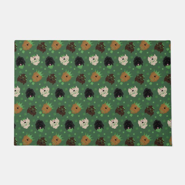 Happy St Patricks Day Goldendoodle Dogs Doormat (Front)