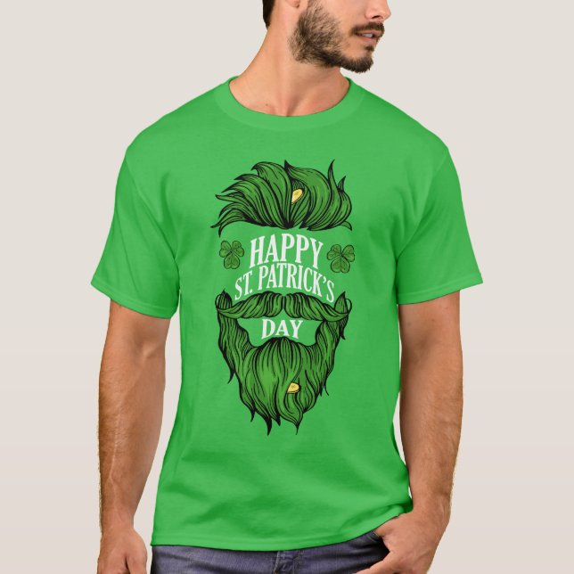Happy St Patrick's Day | Green Beard T-Shirt (Front)