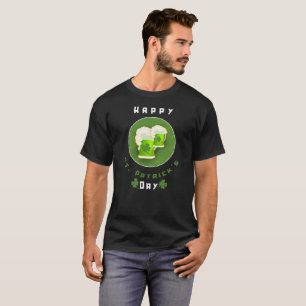 Happy St. Patrick's Day Green Beer 4 Leaf Clovers T-Shirt