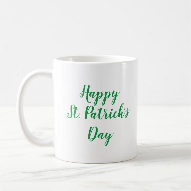 Happy St. Patrick's Day Green Coffee Mug (Left)