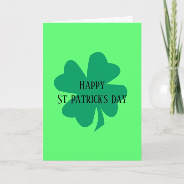 Happy St Patrick's Day Green Irish Shamrock 2025  Card (Front)