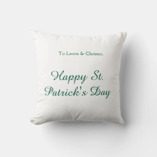 Happy St. Patrick's day green name date simple min Cushion