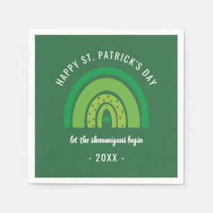 Happy St Patricks Day Green Rainbow Irish Shamrock Napkin